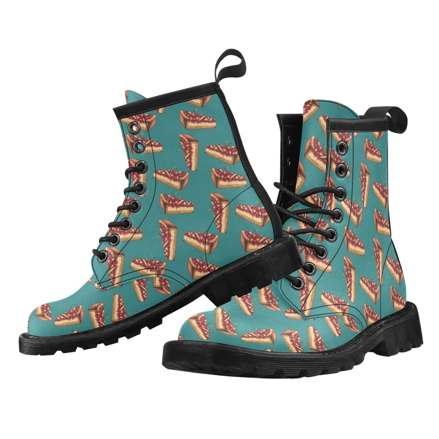 Cheesecake Cherry Pattern Print Design CK03 Women's Boots