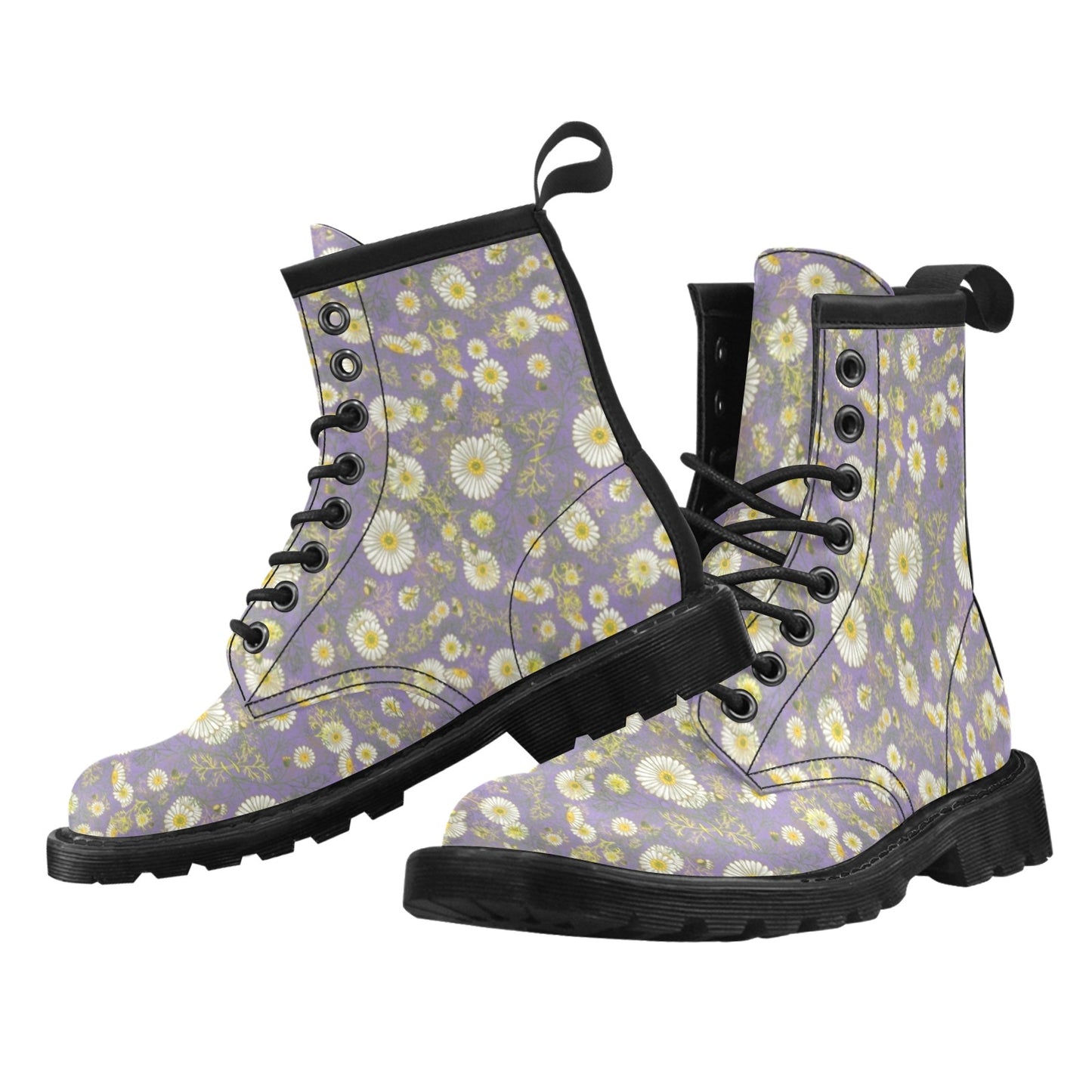 Daisy Pattern Print Design DS011 Women's Boots