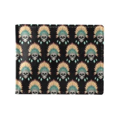 American indian Skull Pattern Men's ID Card Wallet