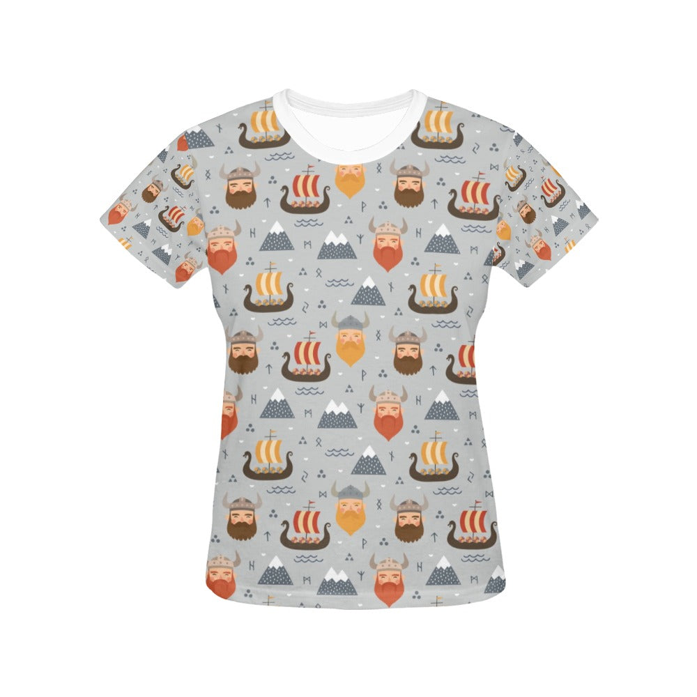 Vikings Print Design LKS307 Women's  T-shirt