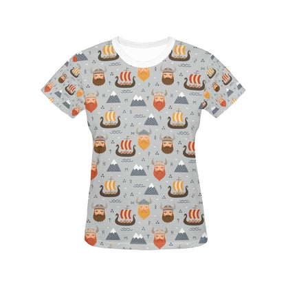 Vikings Print Design LKS307 Women's  T-shirt