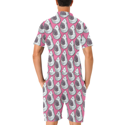 Great White Shark Pattern Print Design 01 Men's Romper