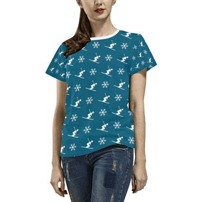 Ski Print Design LKS301 Women's  T-shirt