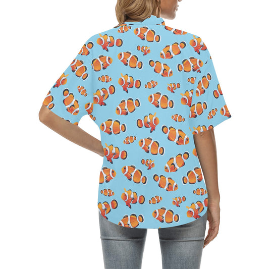 Clownfish Pattern Print Design 01 Women's Hawaiian Shirt