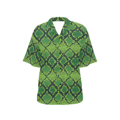 Python Green Pattern Print Design A01 Women's Hawaiian Shirt