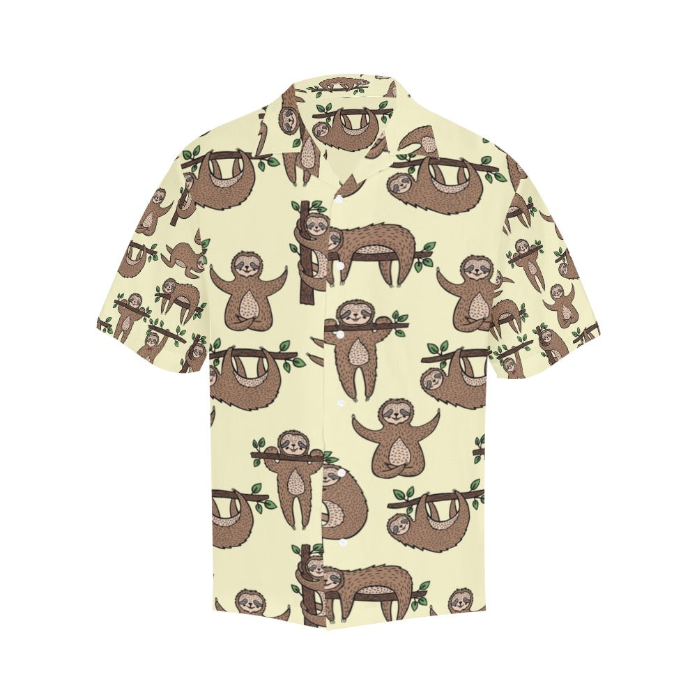 Sloth Print Design LKS3010 Men's Hawaiian Shirt