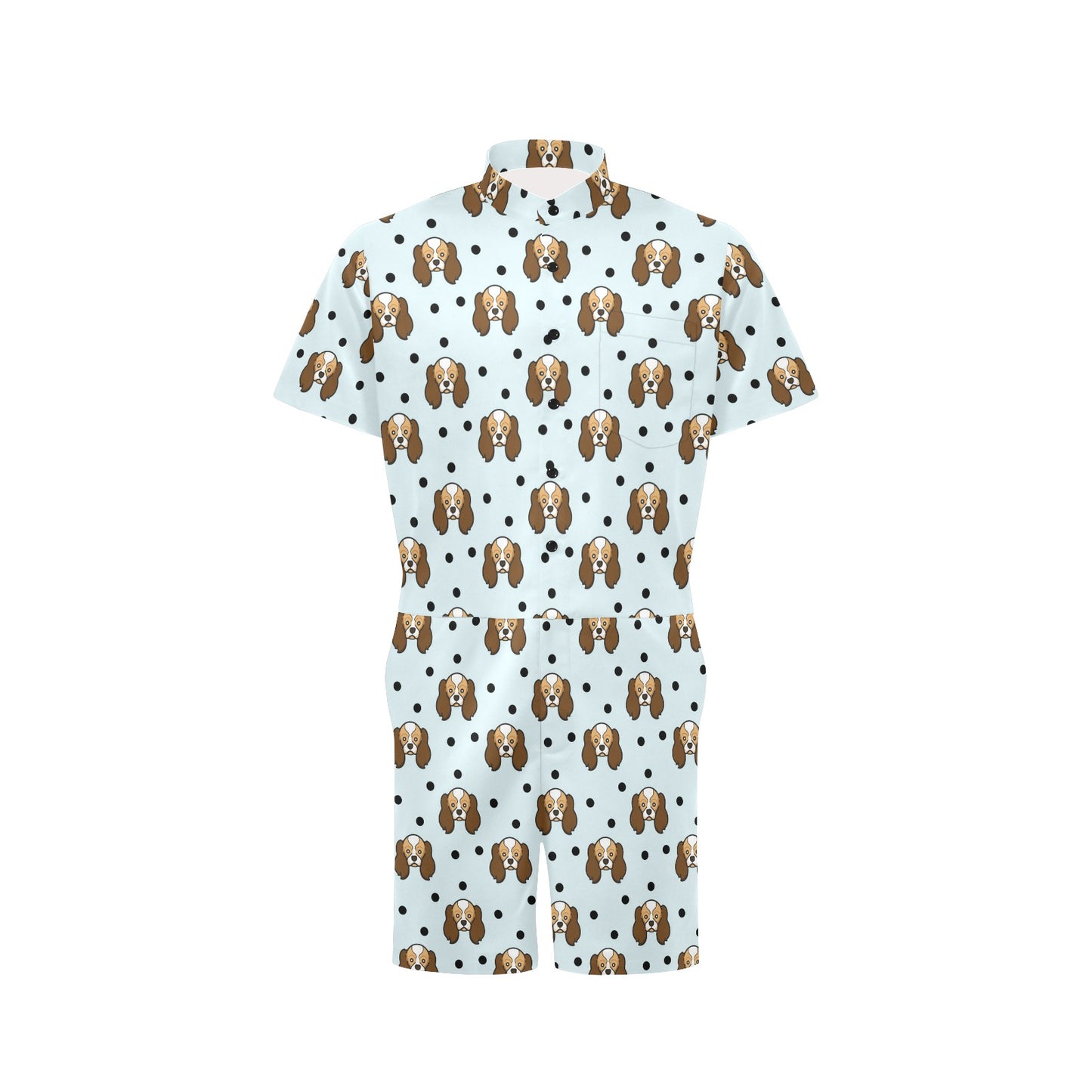 Cavalier King Charles Spaniels Pattern Print Design 02 Men's Romper