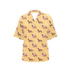 Dachshund Pattern Print Design 07 Women's Hawaiian Shirt