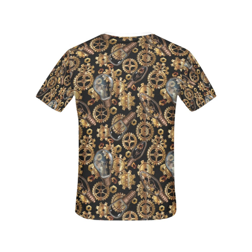 Steampunk Lightbulb Print Design LKS304 Women's  T-shirt