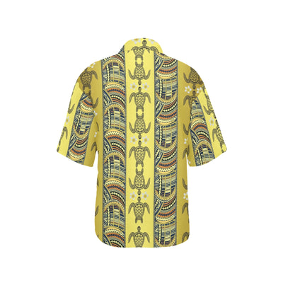 Polynesian Turtle Hawaiian Design Print Women's Hawaiian Shirt