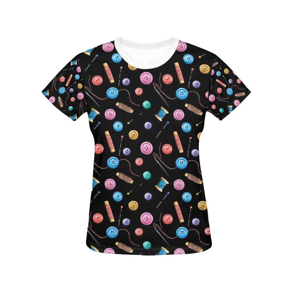 Sewing Print Design LKS309 Women's  T-shirt