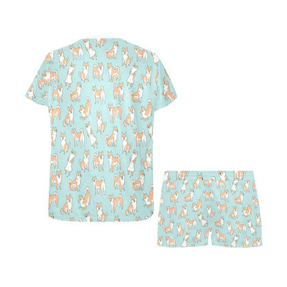 Shiba Inu Print Design LKS304 Women's Short Pajama Set