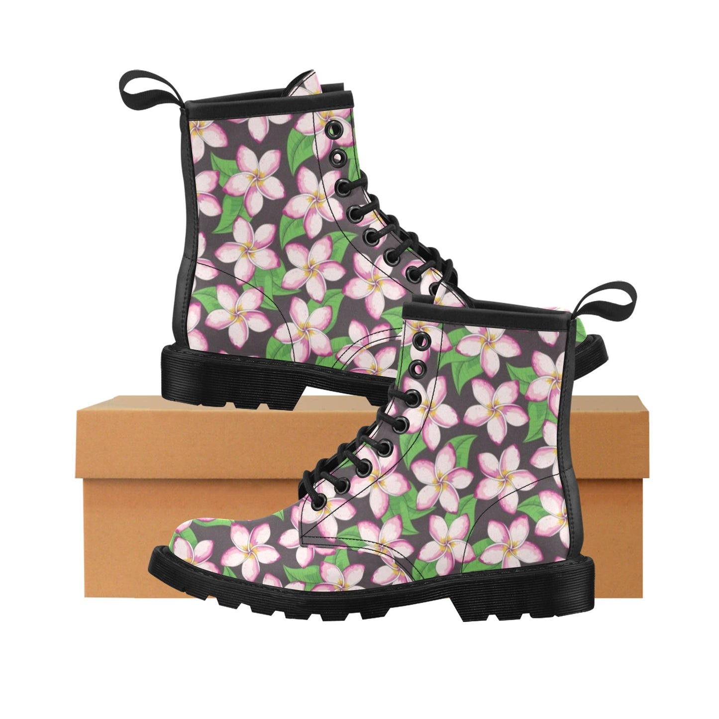 Pink Plumeria Pattern Print Design PM019 Women's Boots