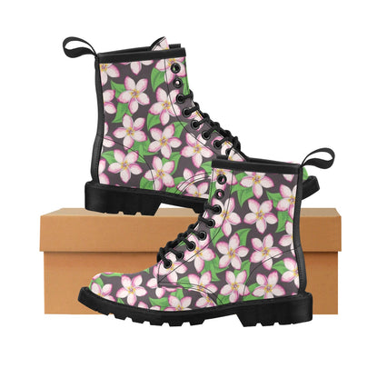Pink Plumeria Pattern Print Design PM019 Women's Boots