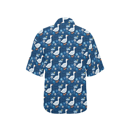 Goose Print Design LKS405 Women's Hawaiian Shirt