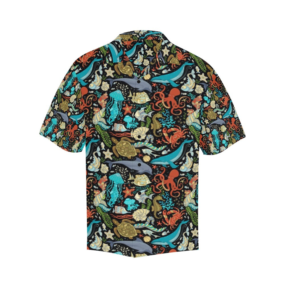 Underwater Animal Print Design LKS301 Men's Hawaiian Shirt