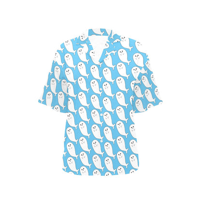 Sea Lion Print Design LKS402 Women's Hawaiian Shirt