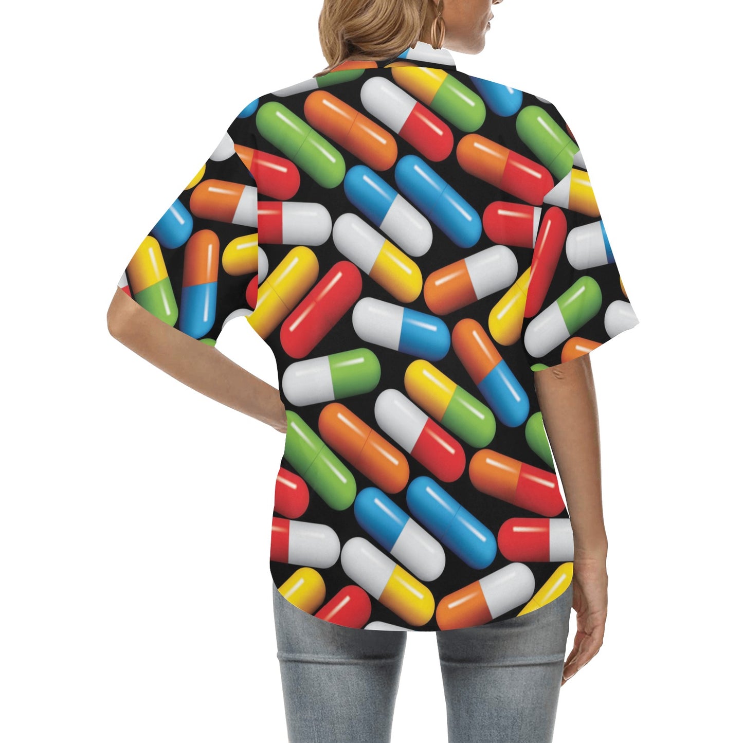 Pill Pattern Print Design A02 Women's Hawaiian Shirt