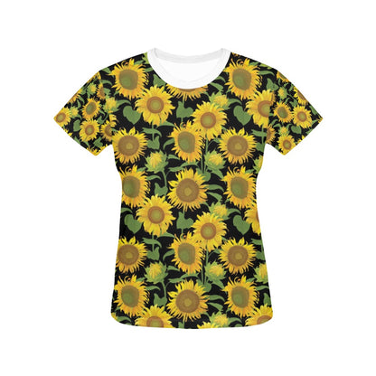 Sunflower Print Design LKS302 Women's  T-shirt