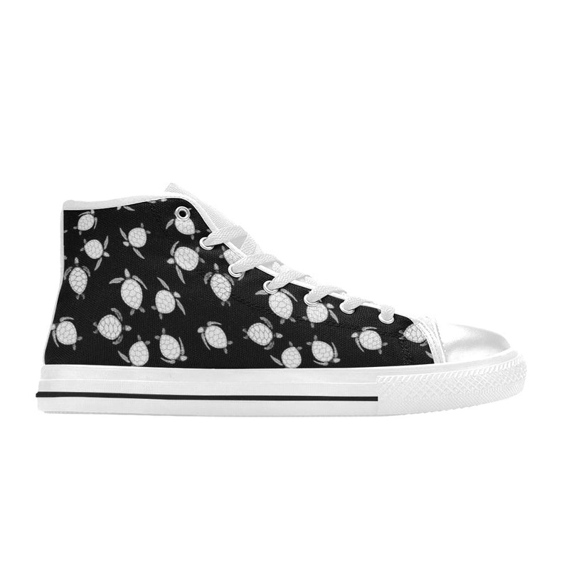 Sea Turtle Print Design LKS303 High Top Women's White Shoes