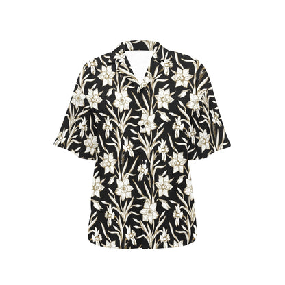 Daffodils Pattern Print Design DF06 Women's Hawaiian Shirt