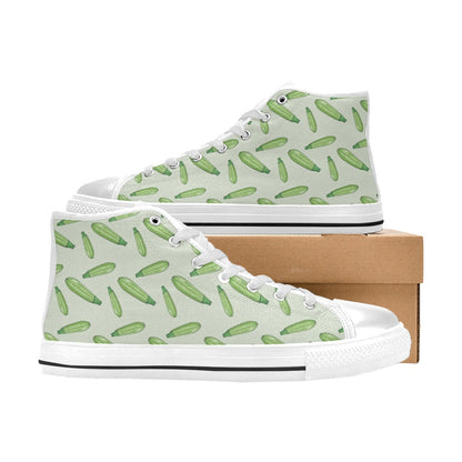 Zucchini Print Design LKS302 High Top Women's White Shoes