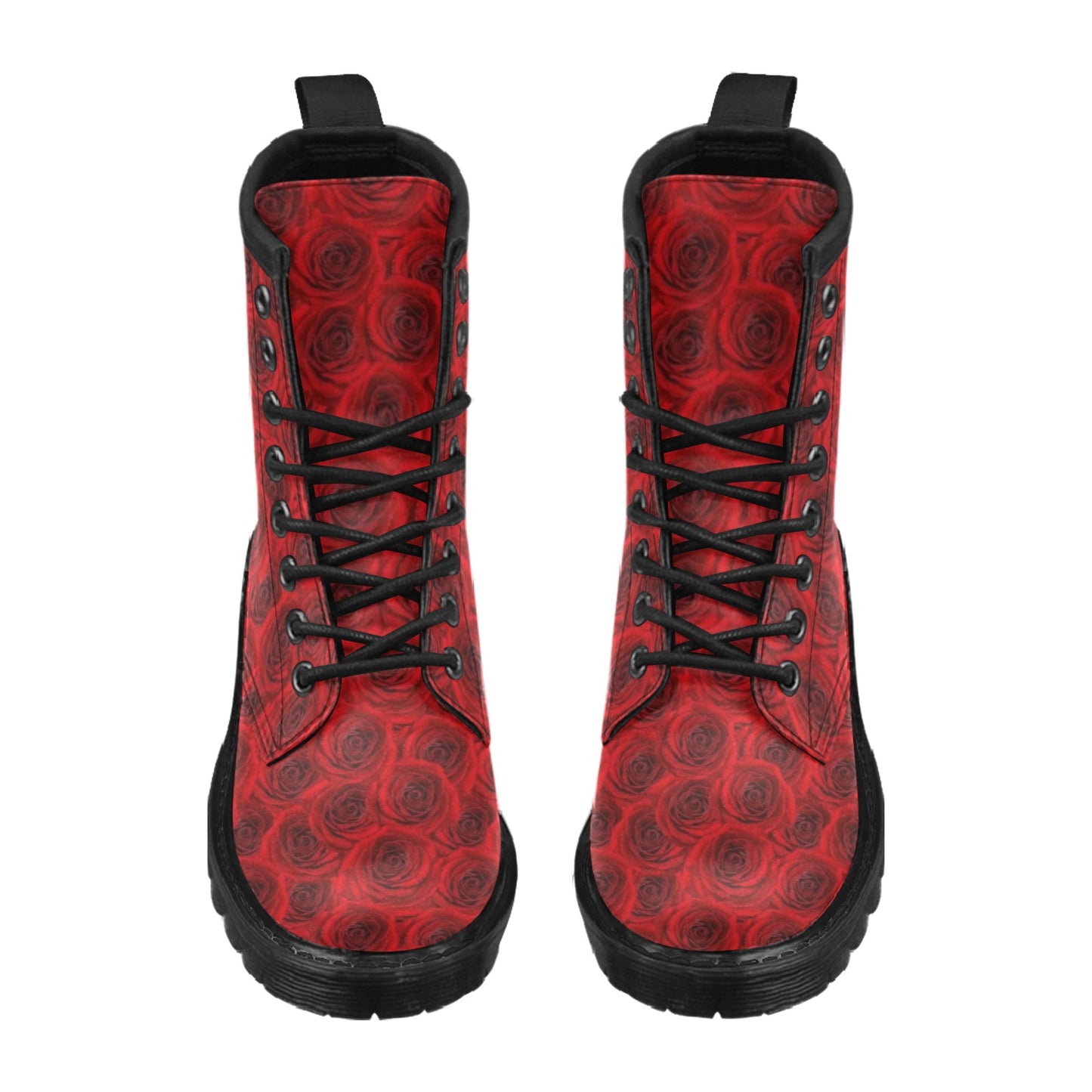 Rose Red Pattern Print Design RO04 Women's Boots