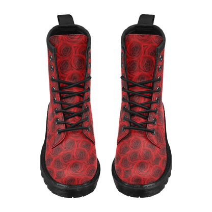 Rose Red Pattern Print Design RO04 Women's Boots