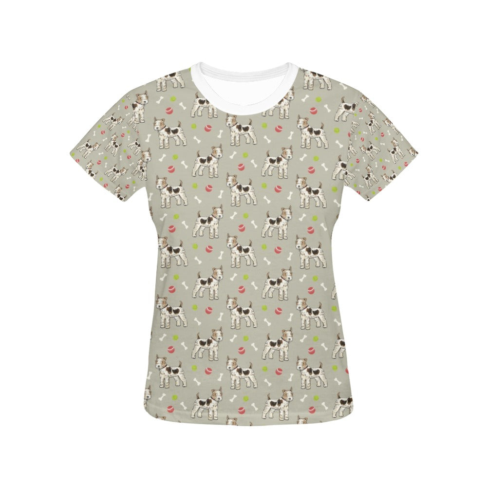 Toy Fox Terriers Print Design LKS301 Women's  T-shirt