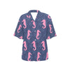 SeaHorse Pink Pattern Print Design 02 Women's Hawaiian Shirt