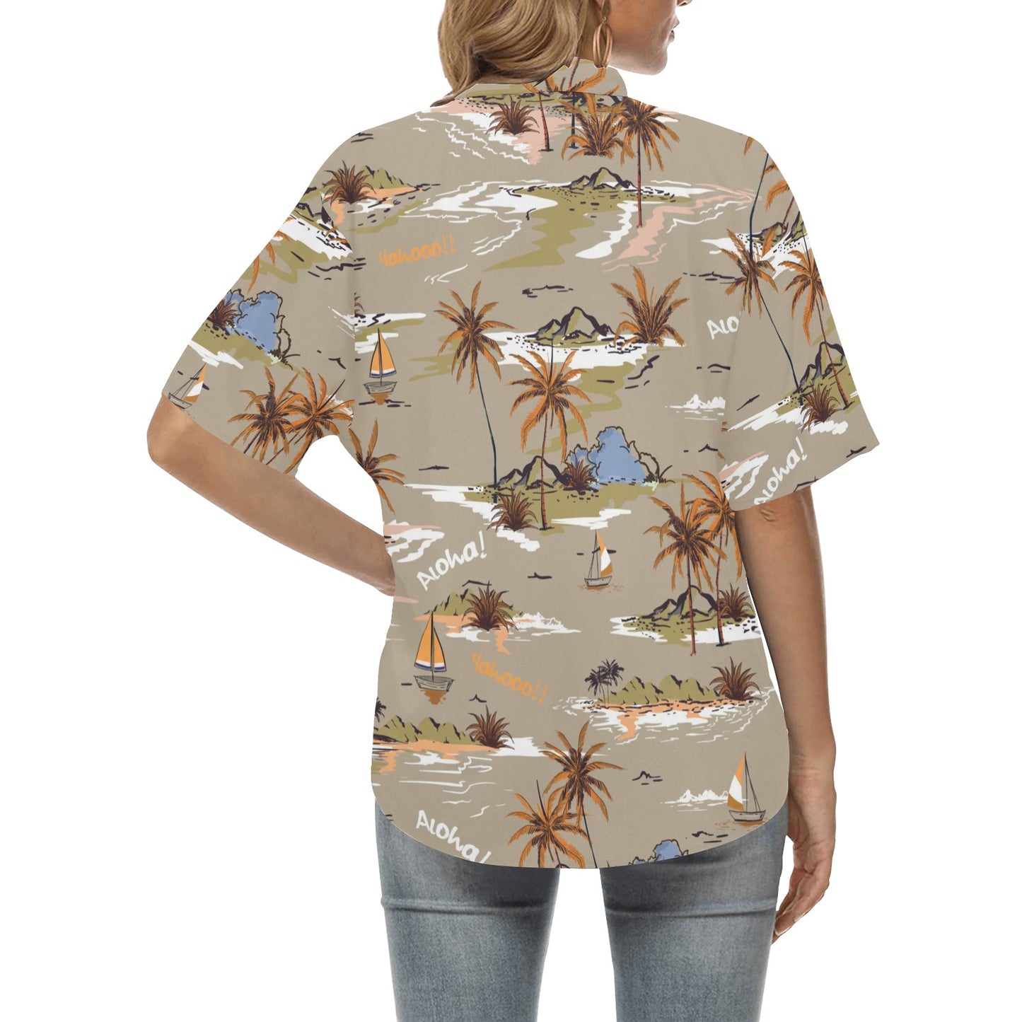Pacific island Pattern Print Design A05 Women's Hawaiian Shirt