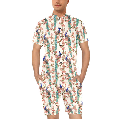 Cherry Blossom Peacock Men's Romper