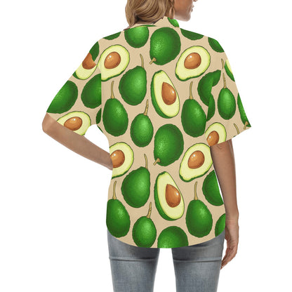 Avocado Pattern Print Design AC010 Women's Hawaiian Shirt