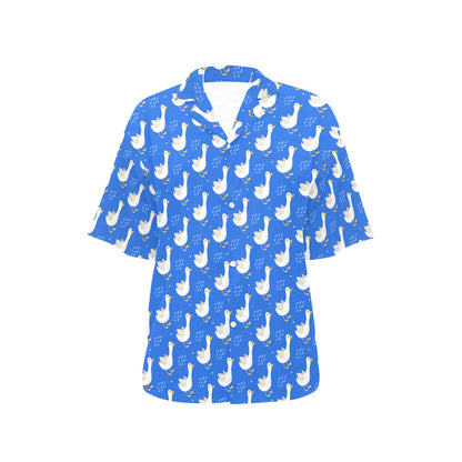 Goose Print Design LKS402 Women's Hawaiian Shirt