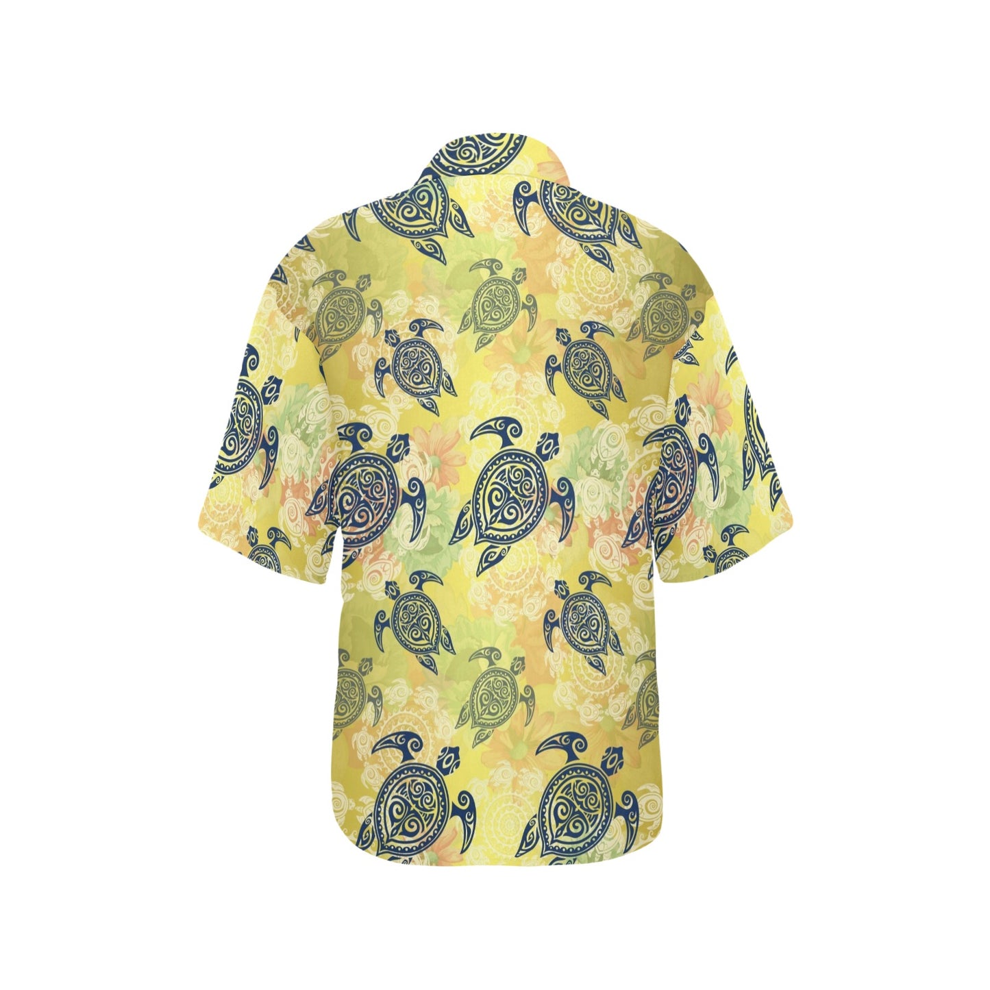 Hawaiian Turtle Tribal Design Print Women's Hawaiian Shirt
