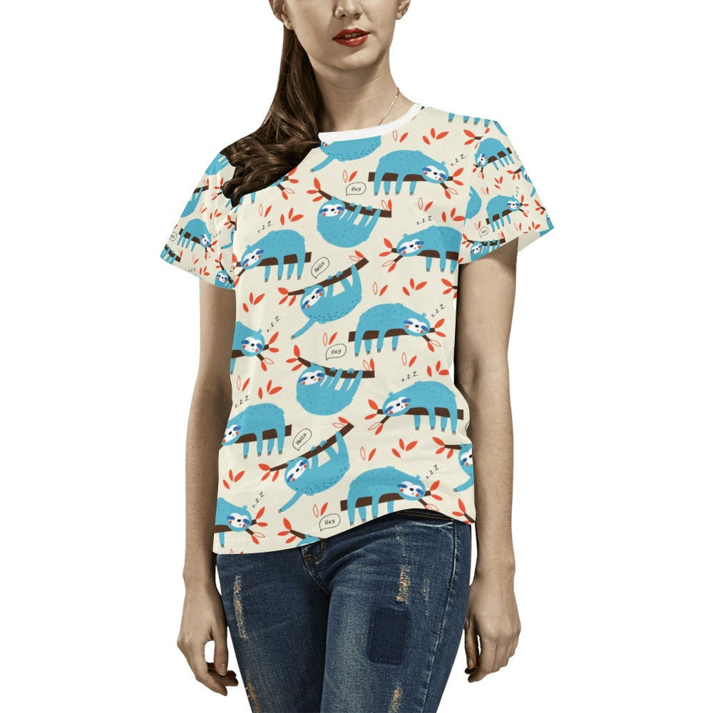 Sloth Print Design LKS3011 Women's  T-shirt