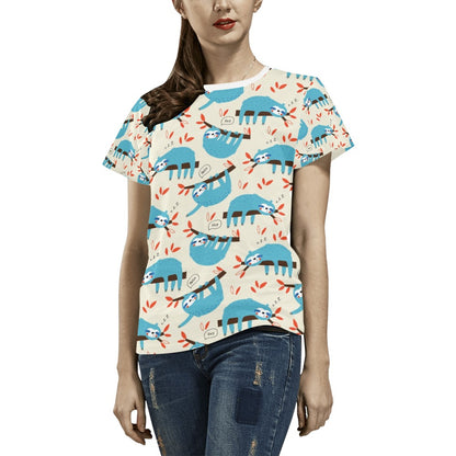 Sloth Print Design LKS3011 Women's  T-shirt