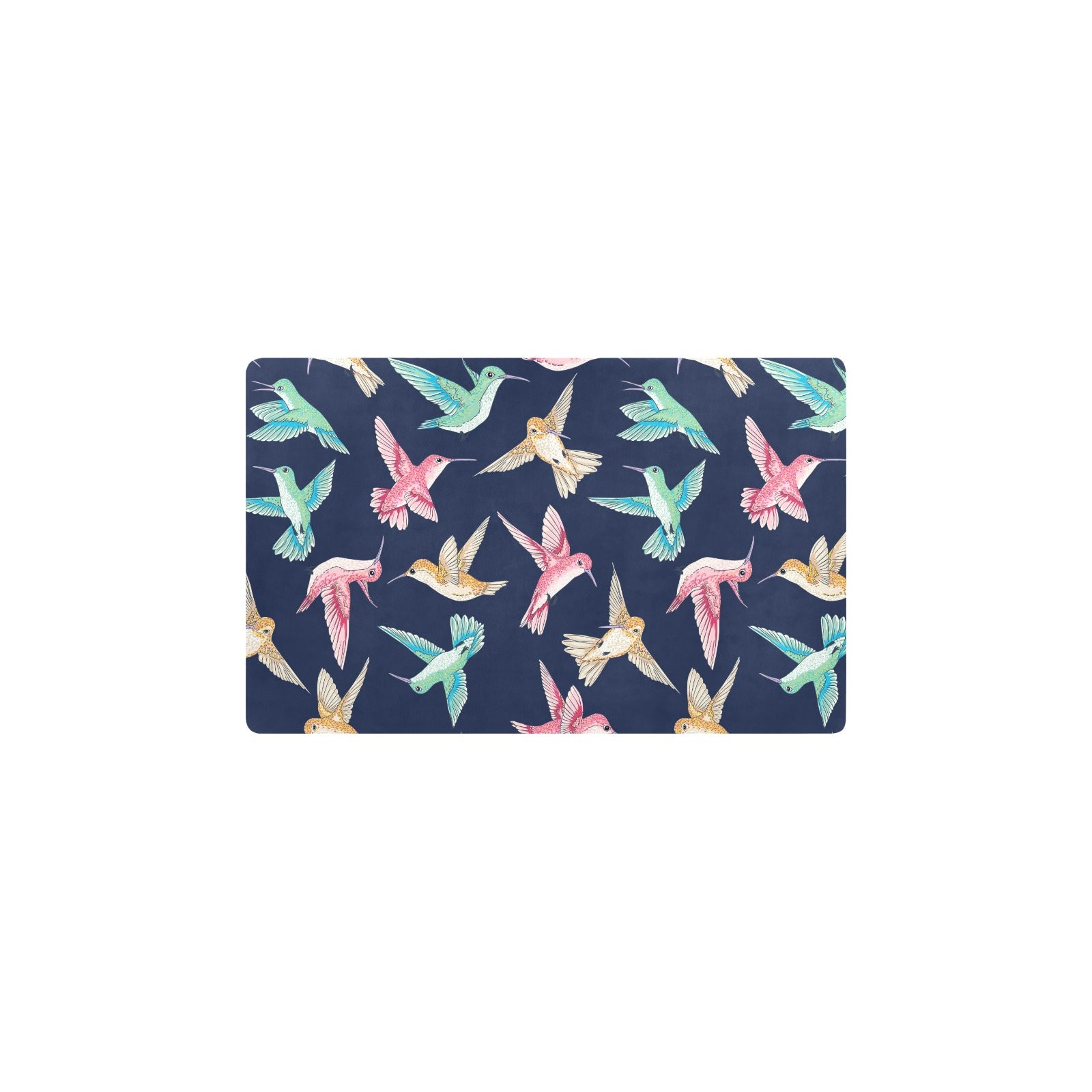 Hummingbird Cute Pattern Print Design 01 Kitchen Mat