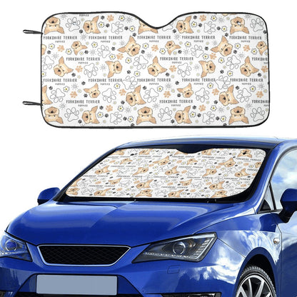 Yorkshire Terriers Print Design LKS308 Car front Windshield Sun Shade