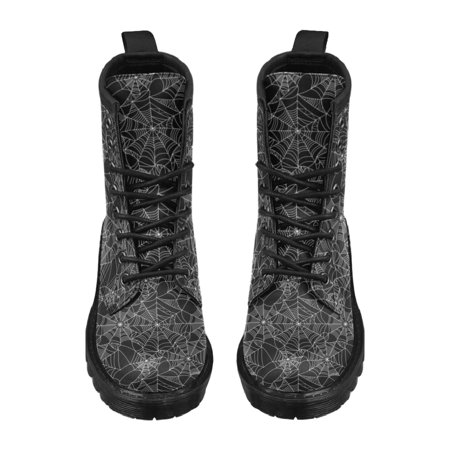 Spider Web Print Design LKS301 Women's Boots