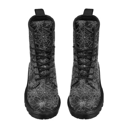 Spider Web Print Design LKS301 Women's Boots