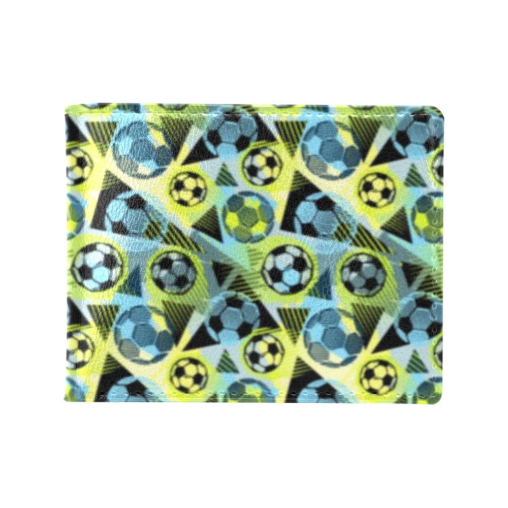 Soccer Ball Themed Print Design Men's ID Card Wallet