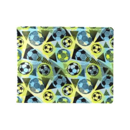 Soccer Ball Themed Print Design Men's ID Card Wallet