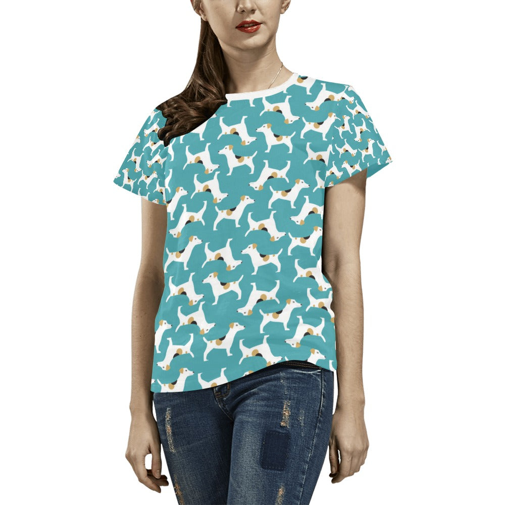 Russell Terriers Print Design LKS301 Women's  T-shirt