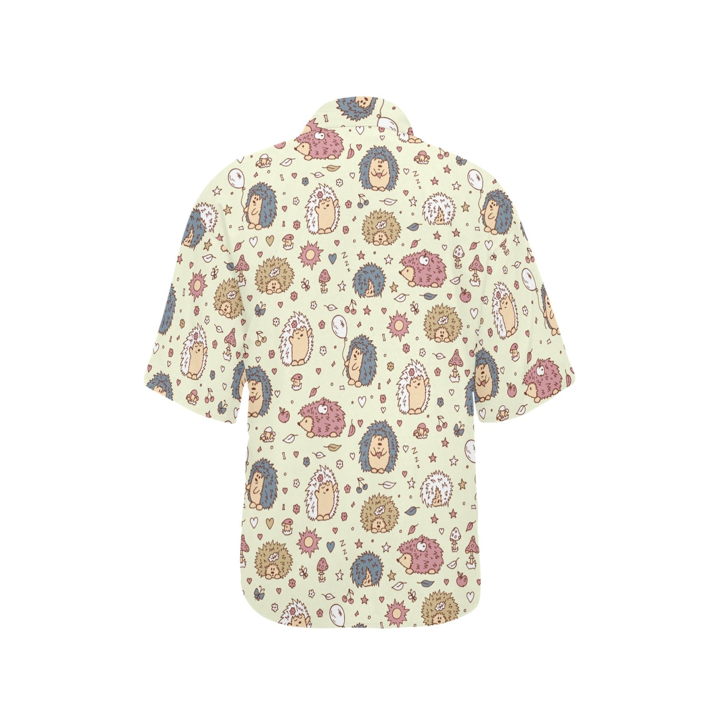 Hedgehog Cute Pattern Print Design 01 Women's Hawaiian Shirt