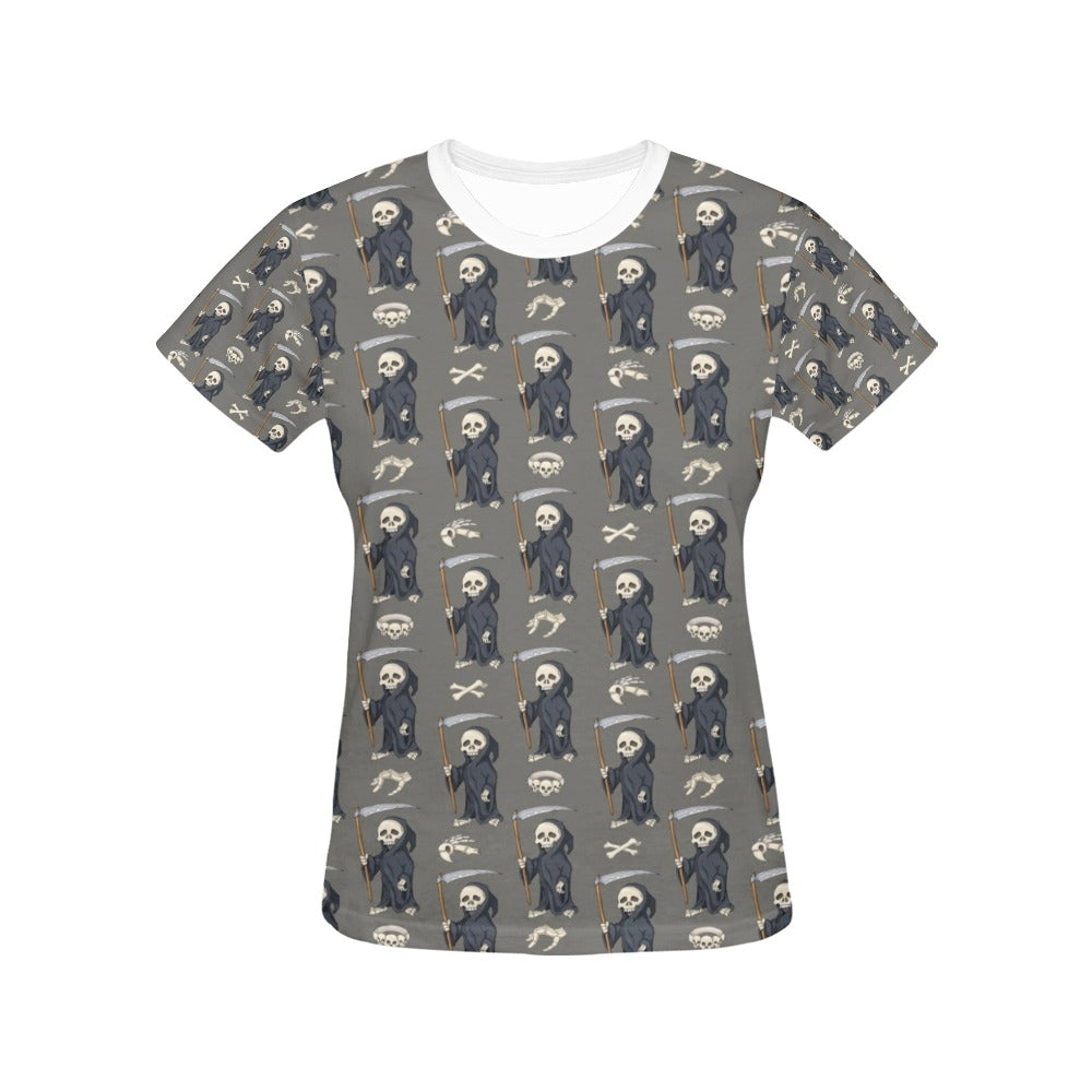 Skeleton Print Design LKS308 Women's  T-shirt
