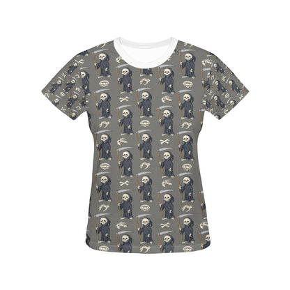 Skeleton Print Design LKS308 Women's  T-shirt