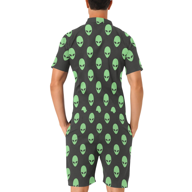 Alien Green Neon Pattern Print Design 01 Men's Romper