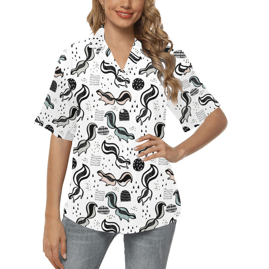 Skunk Print Design LKS303 Women's Hawaiian Shirt