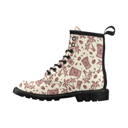 Tiki Tribal Mask Palm Tree Women's Boots